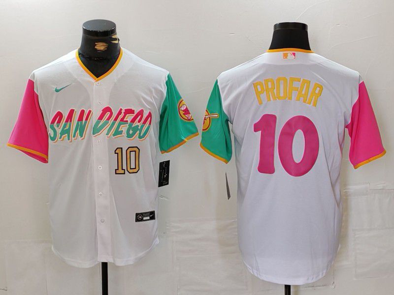 Men San Diego Padres #10 Profar White City Edition 2024 Nike MLB Jersey style 12